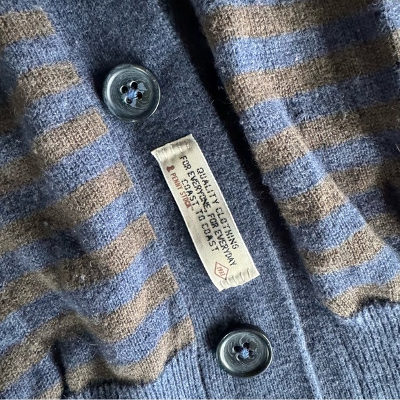 Men’s navy and brown academic cardigan by Penny Stock - Picture 3 of 7